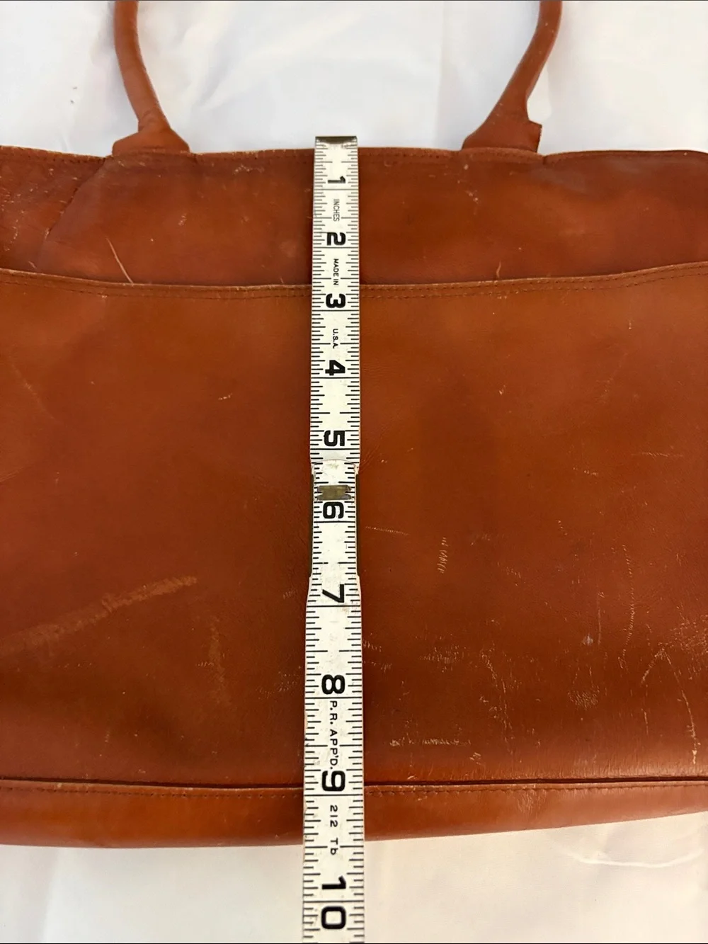Source Unknown Cognac Brown Leather Laptop Bag